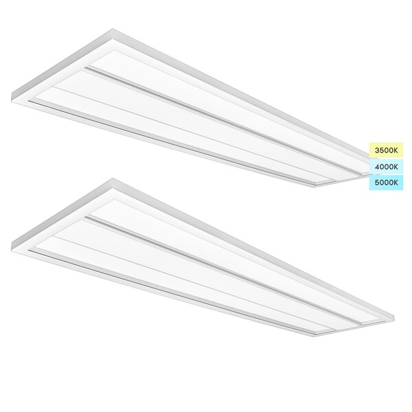 Luxrite 1x4 FT Troffer LED Panel Lights 3CCT 3500K-5000K 25/30/35W Up to 3850LM 0-10V Dimmable DLC UL, 2PK LR25709-2PK - main
